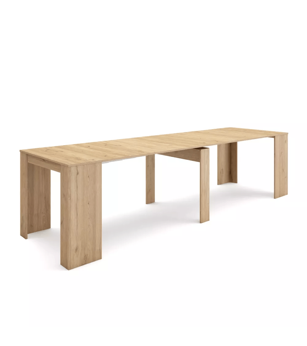 Mesa Consola extensible, 58/302x90x77cm, Roble - Muebles de salón modernos