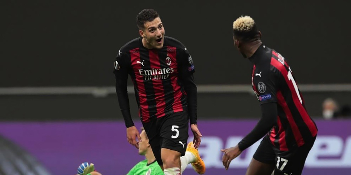 Diogo Dalot (1) AC MIlan 29:10:20