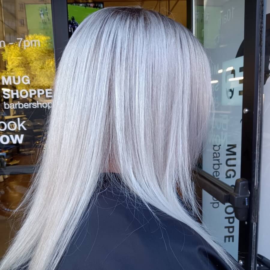 women haircut in barbershop