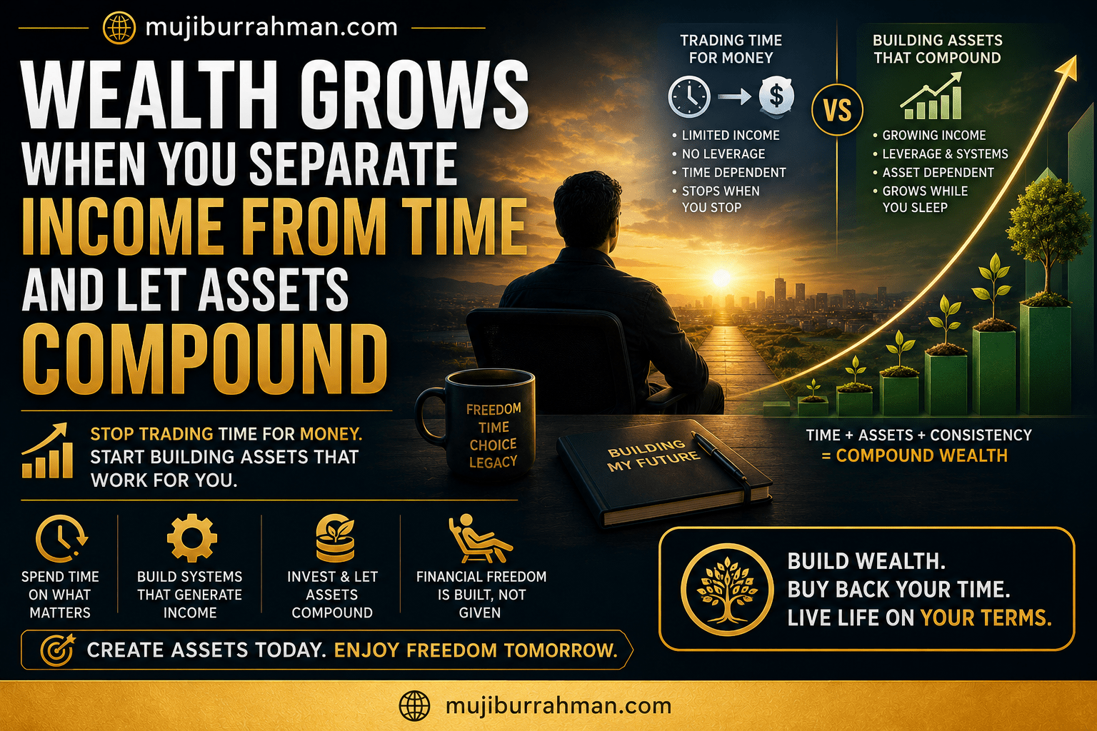 Wealth Grows When You Separate Income From Time And Let Assets Compound