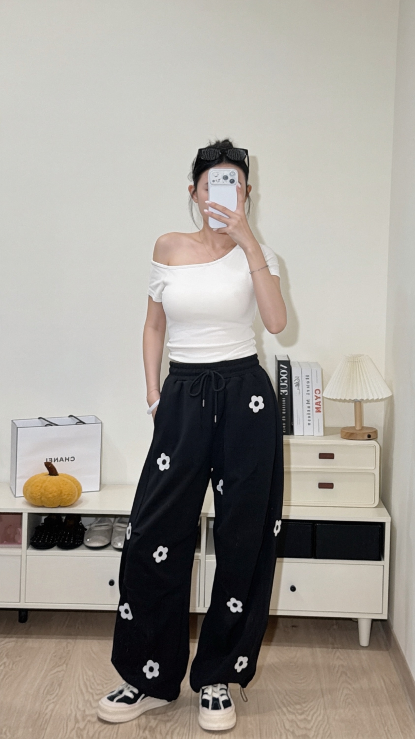 滿版小花彎刀棉褲