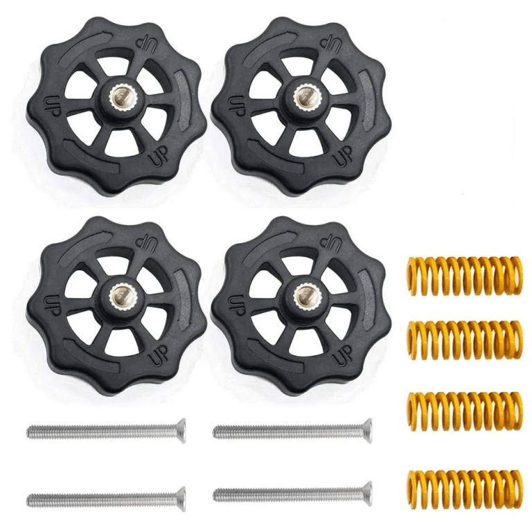 M4 Hot Bed Leveling Nut Thumb Screw Spring Kit for 3D Printer Heated Bed Adjustment