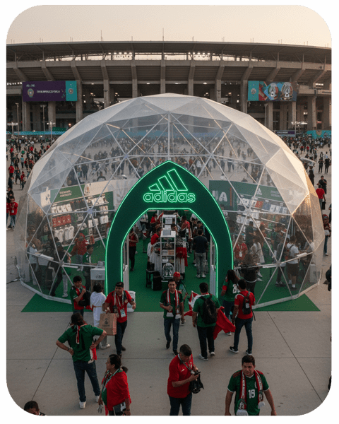 concepto domo stand vending