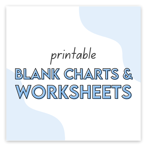 text: printable blank charts and worksheets
