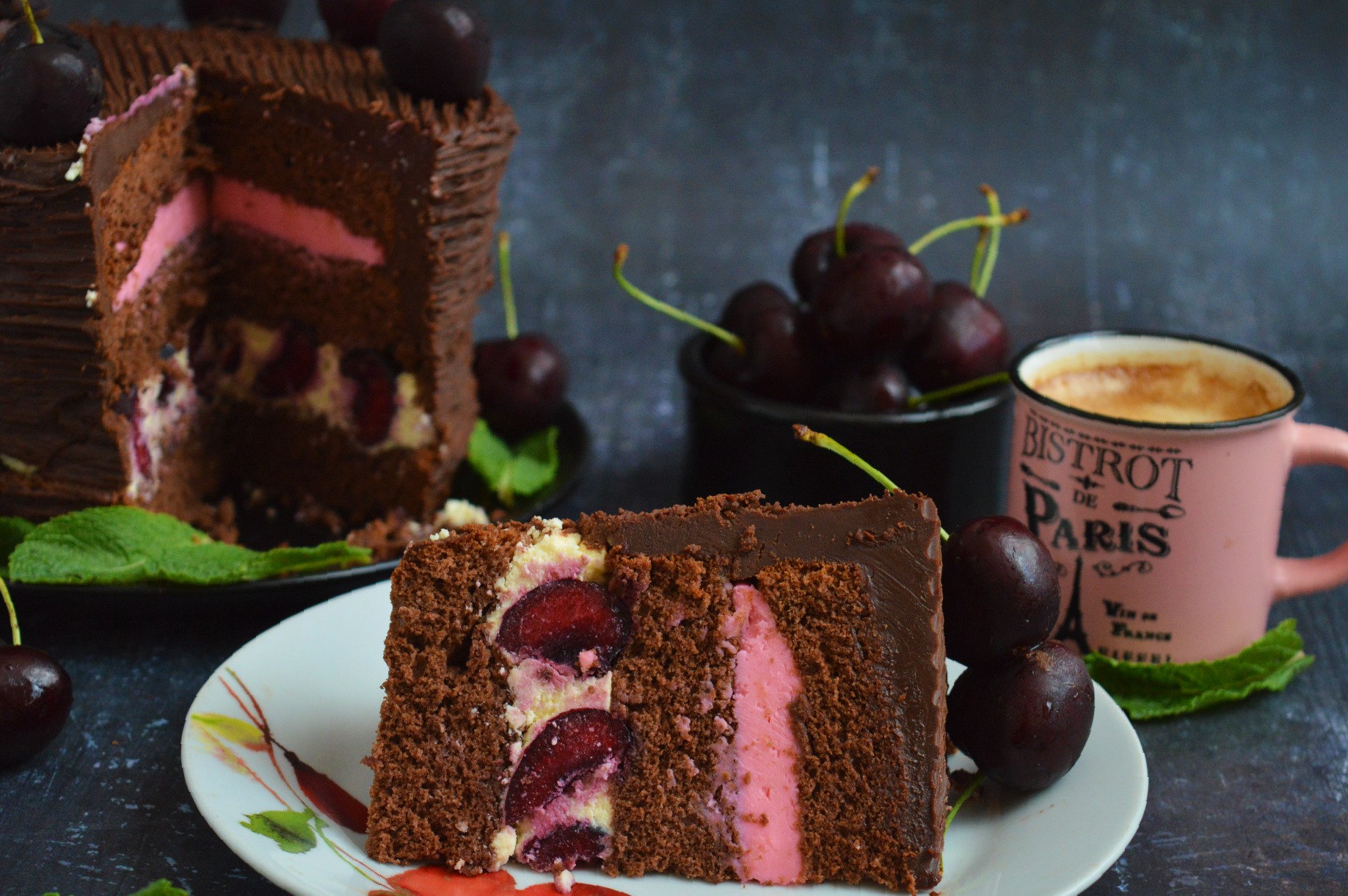 Dark Chocolate Cherry Cake