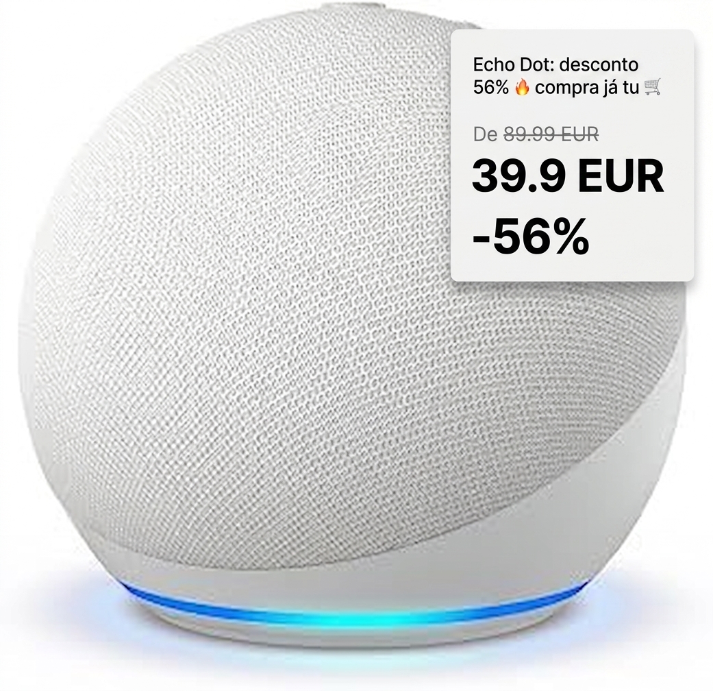 Echo Dot: desconto 56% 🔥 compra já tu
