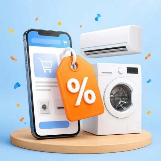 Phone with a discount tag and appliances – submit an appliance deal