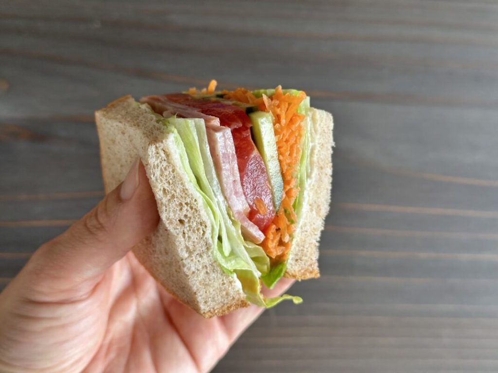サンドイッチあんじ〜る_ハム野菜サンド断面