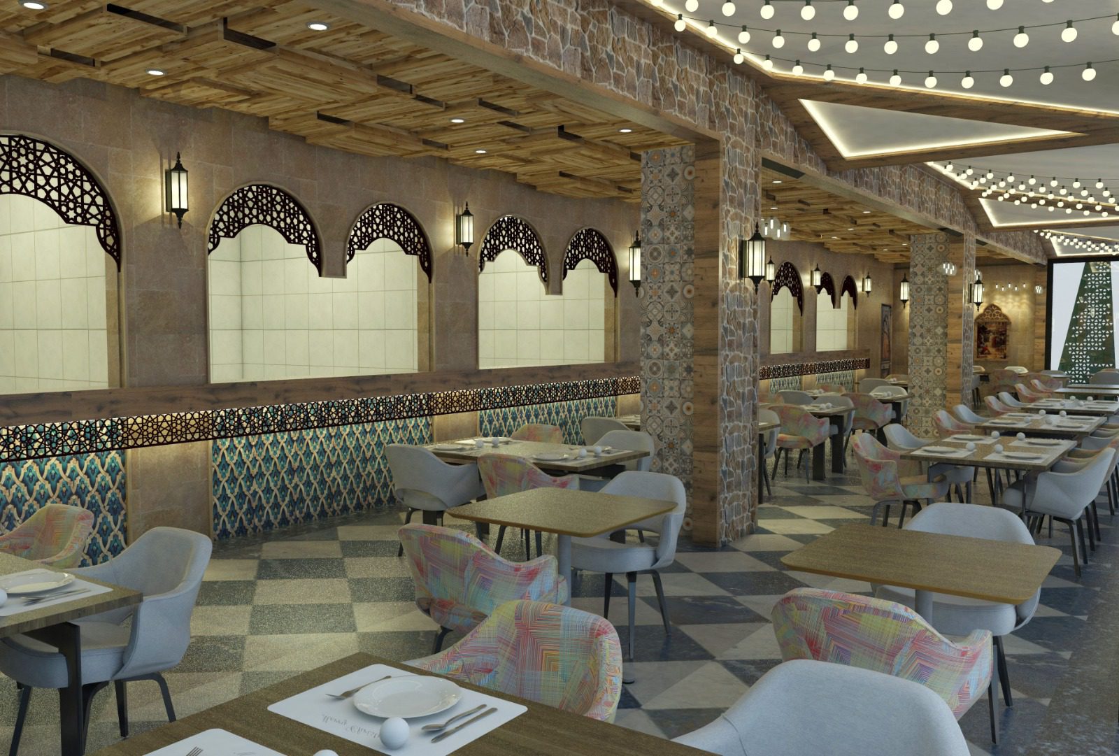 Resturent Interior decor in dubai