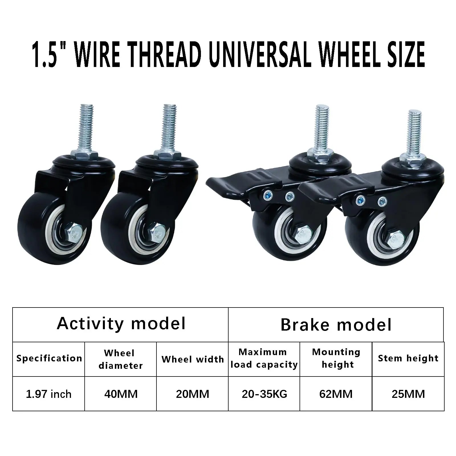 Industrial Sewing Machine Swivel Castors Locking Wheels - Murthy Sewing Machines