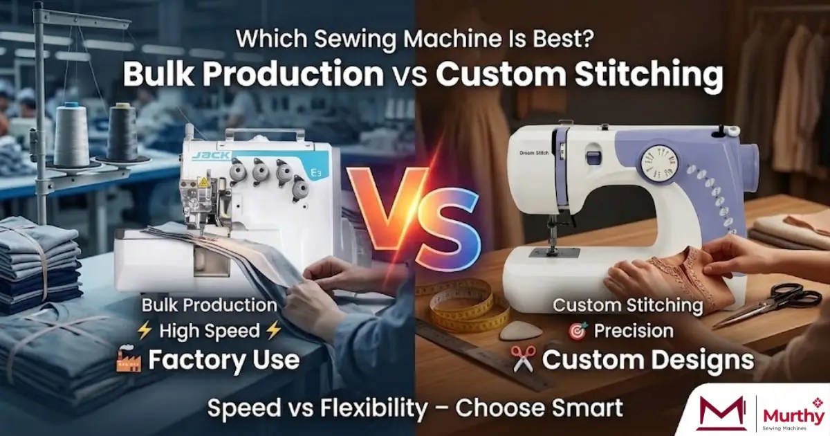 Which Sewing Machine Is Best for Bulk Production vs Custom Stitching - Murthy Sewing Machine