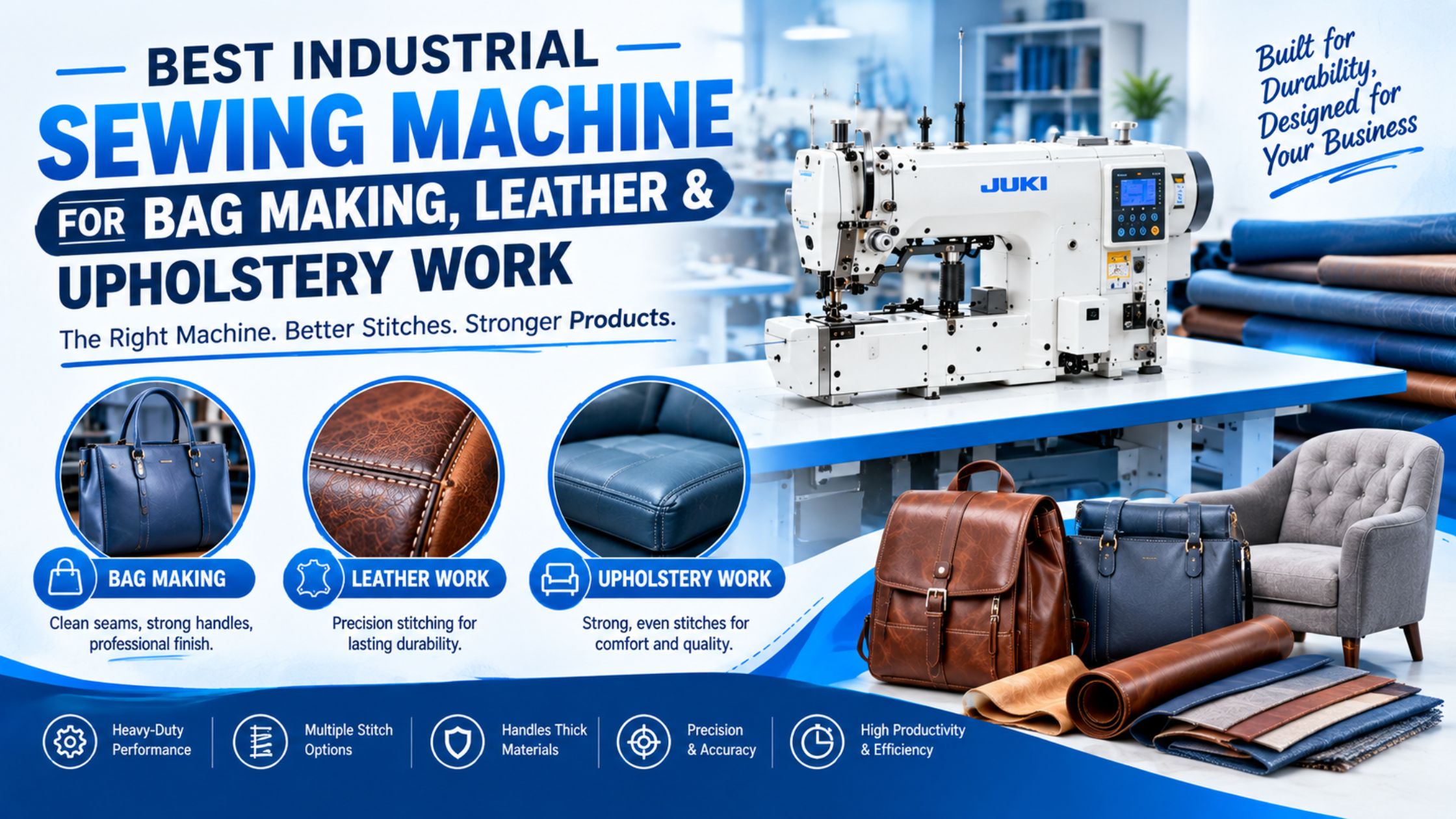 Best Industrial Sewing Machine for Bag Making, Leather & Upholstery Work