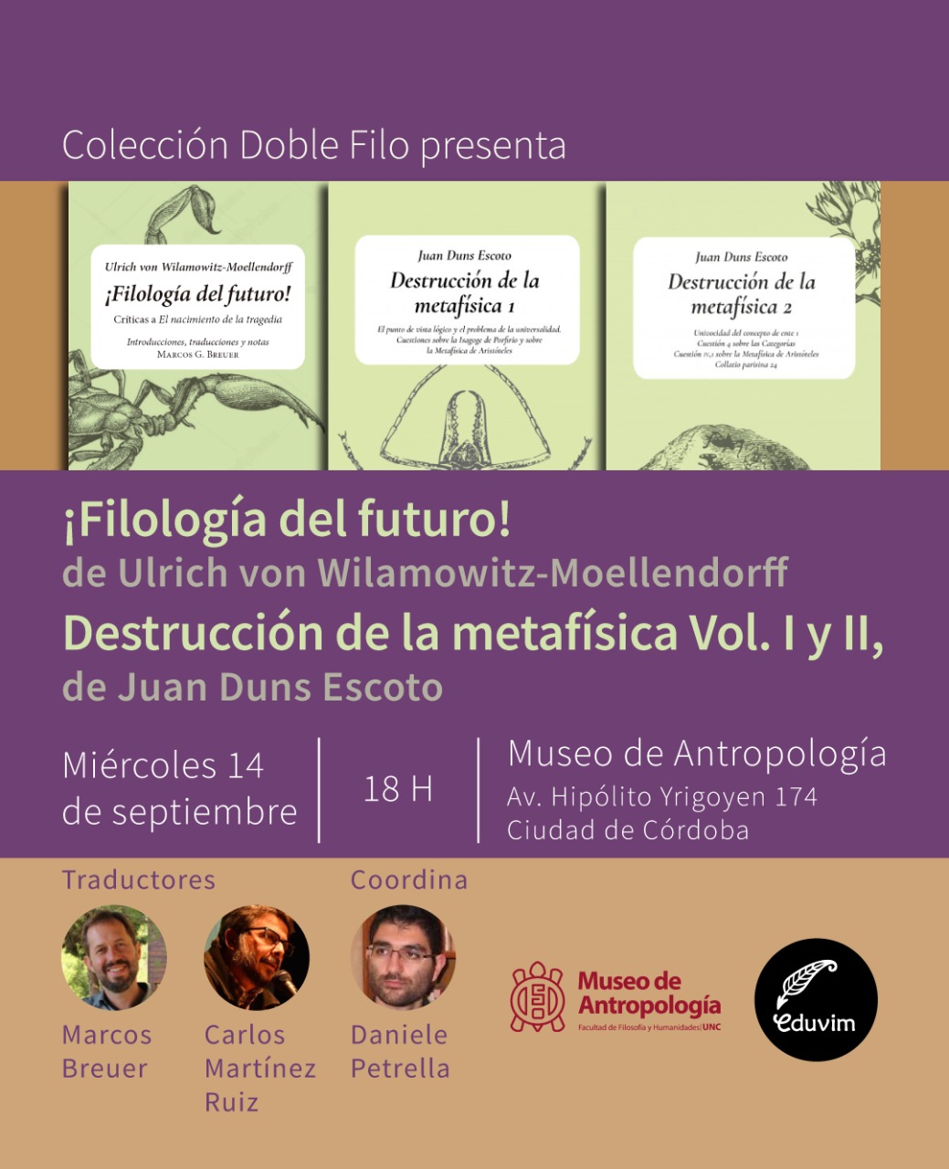 Presentación de libros: ¡Filología del futuro! y Destrucción de la metafísica Vol. I y II