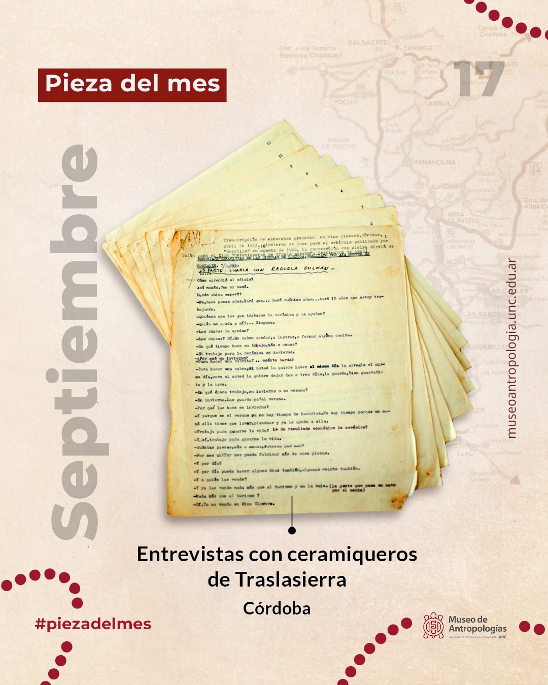Pieza del Mes de septiembre: Entrevistas con ceramiqueros de Traslasierra 