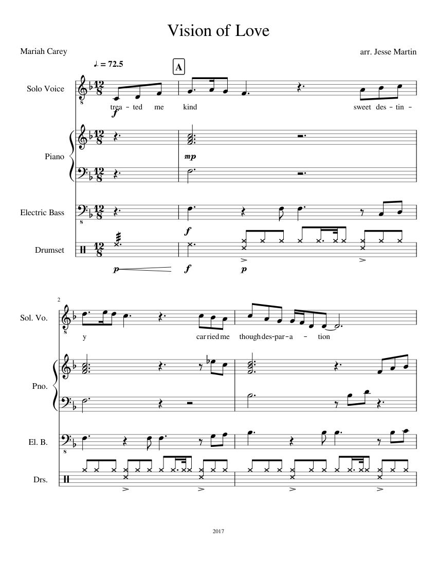 photo Mariah Carey Vision Of Love Lyrics musescore com