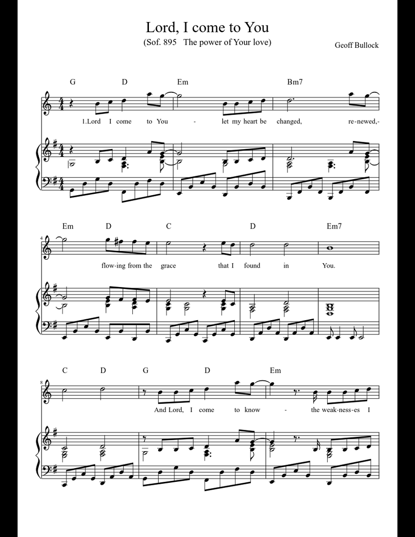 On Gabrielle Aplin It can be bought and downloaded here. On Gabrielle Aplin Tranposable music notes for sheet music by Geoff Bullock Geoff Bullock.