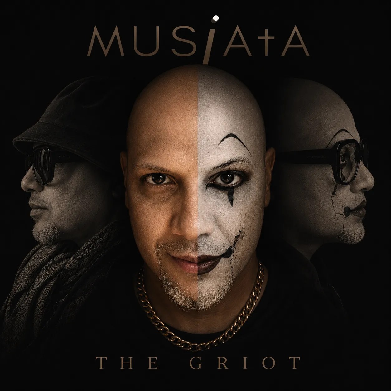 MUSIATA, half-masked, from The Griot artwork