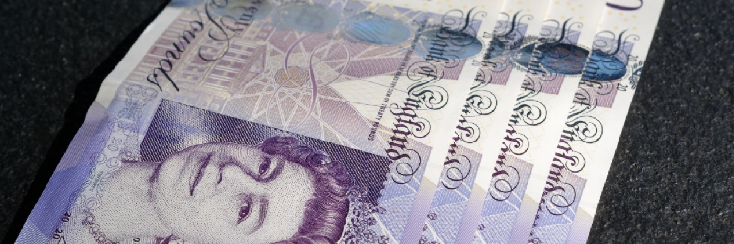 Money UK twenty pound notes