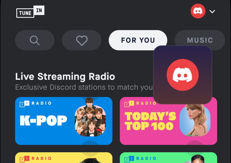 Discord adds live-radio features via partnership with TuneIn 