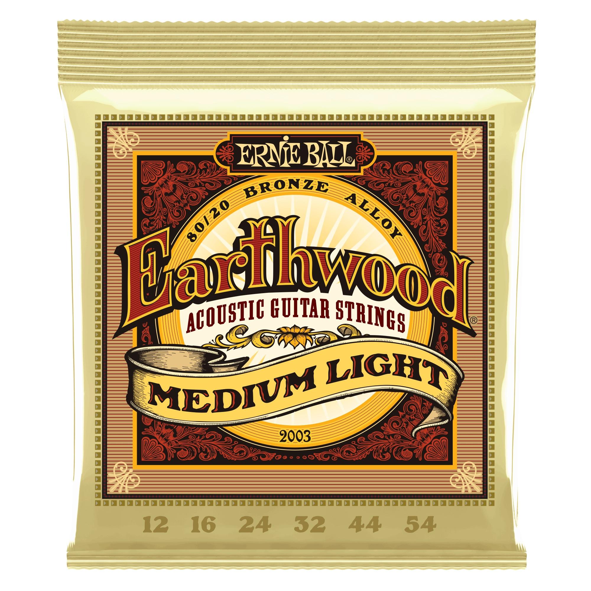 2003 Earthwood Medium Light 80/20 Bronze Acoustic Guitar Strings - 12-54 Gauge