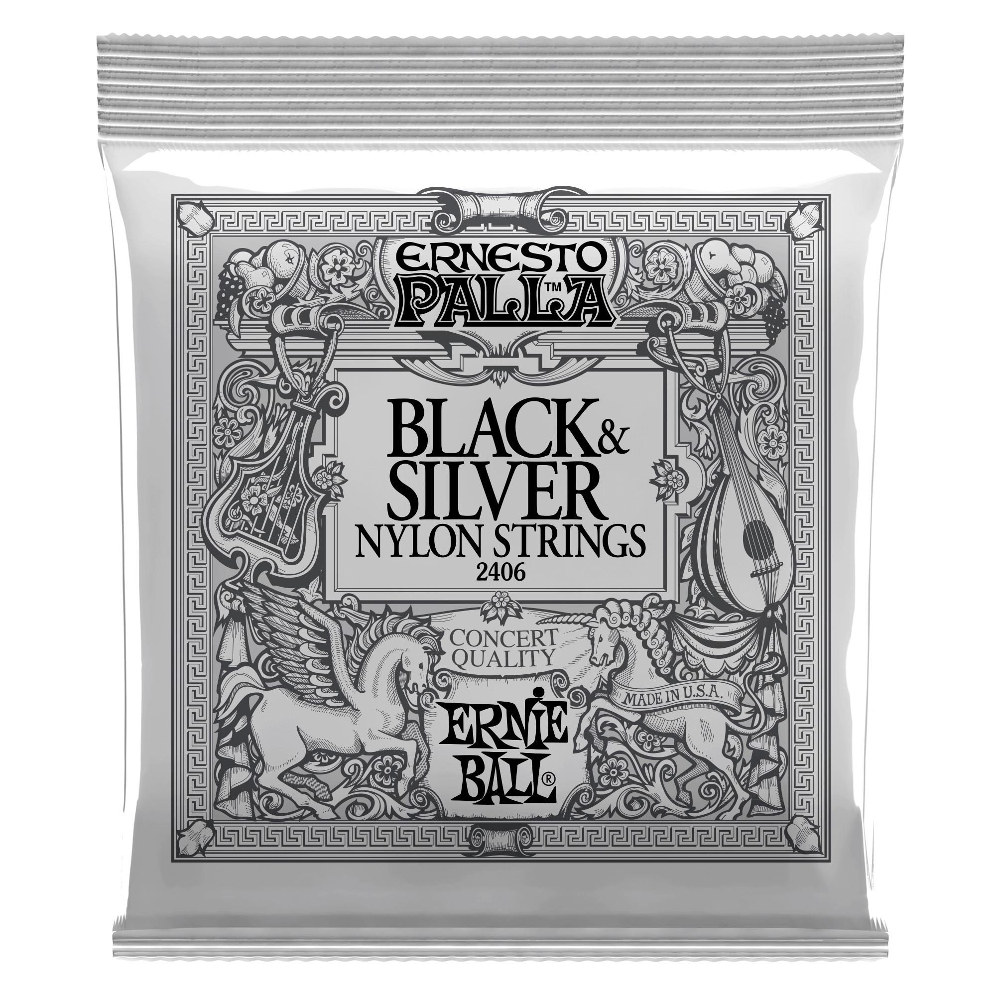 2406 Ernesto Palla Black & Silver Nylon Classical Guitar Strings