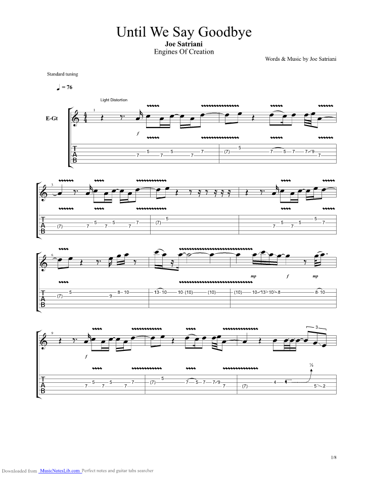 God Is Crying Guitar Pro Tab Joe Satriani Musicnoteslib 