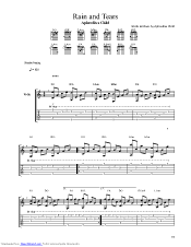 I need an answer of love. Partition guitare rain and tears