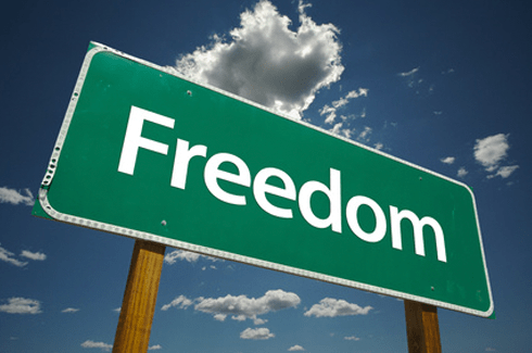 a signage with a word freedom