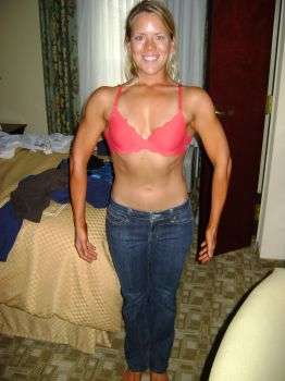 angela doing a fitness posing