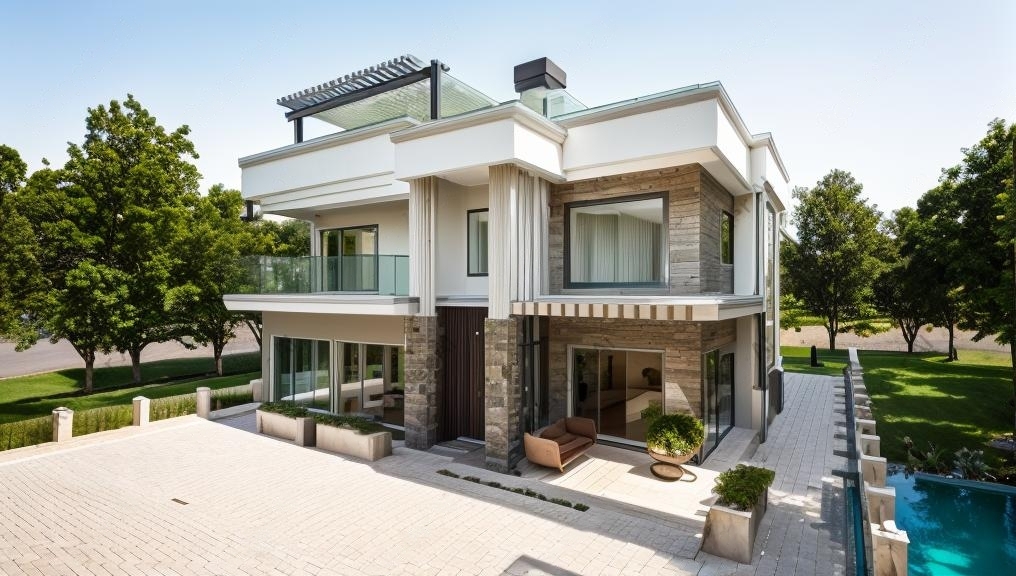 4 bedroom flat roof house plan