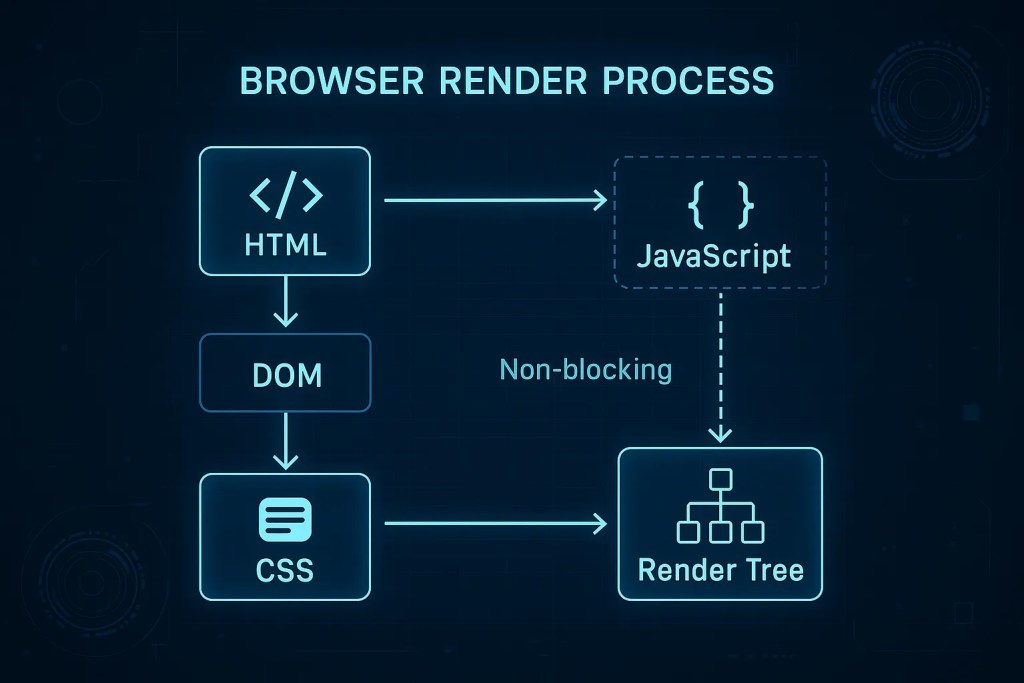 Non-blocking javascript rendering process.