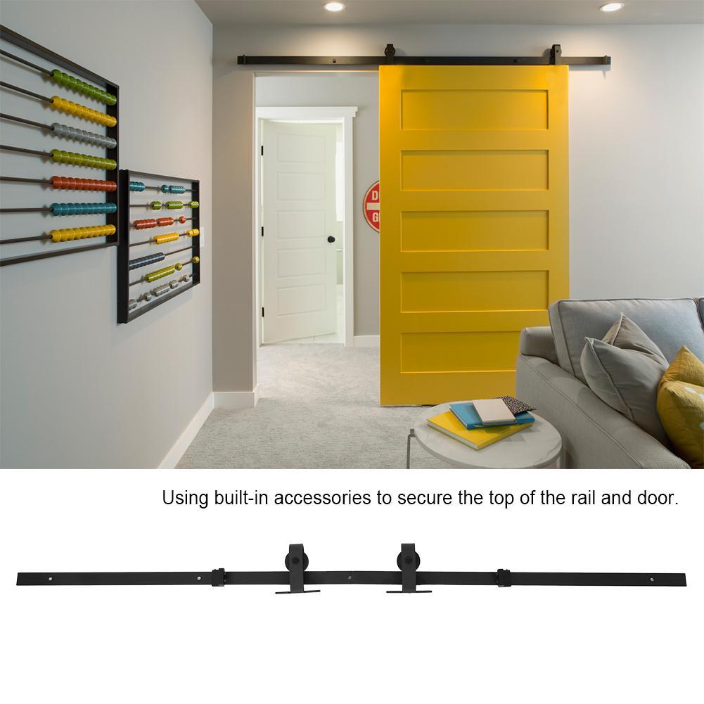 Sweetbaby New Arrival 6 6ft Top Mounted Black Sliding Barn Door Hardware Easy Install Wooden Doors Track Kit Lazada