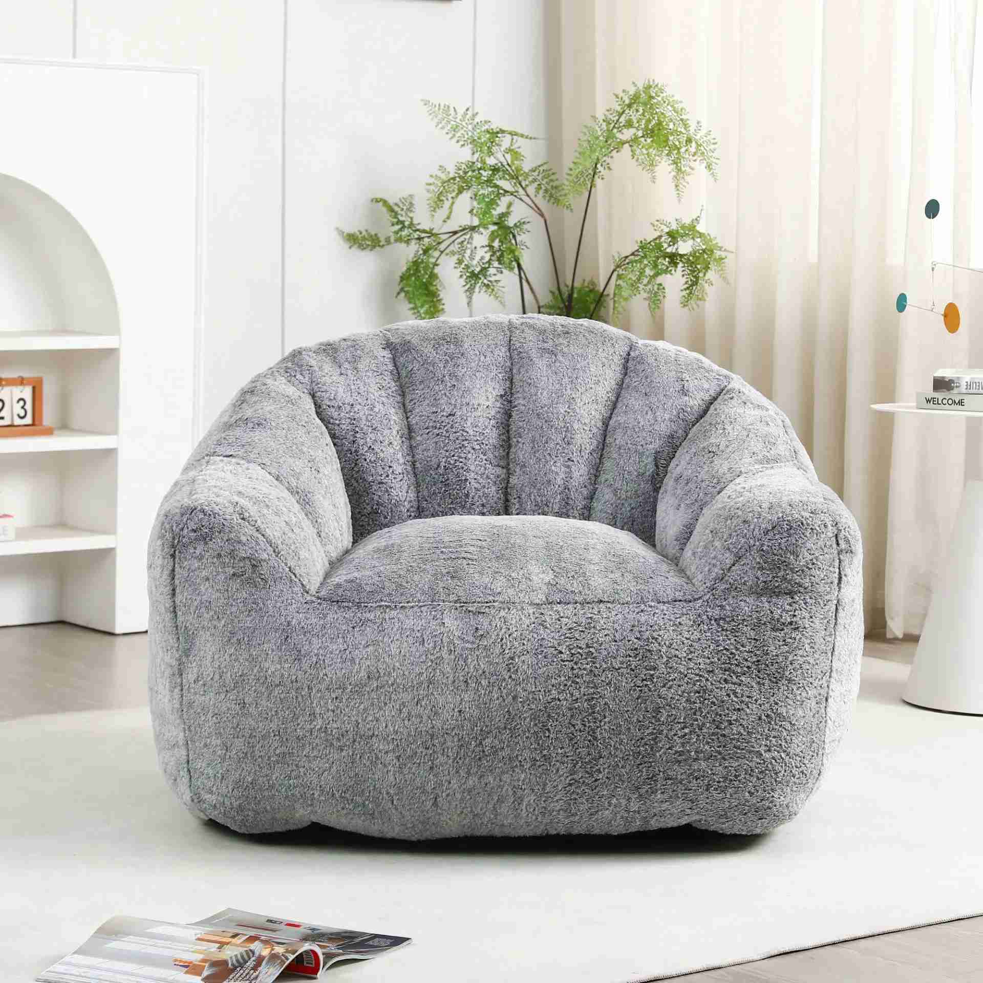 Beanbag Sofa Chair with Armrests Stuffed High-Density Foam for Adults