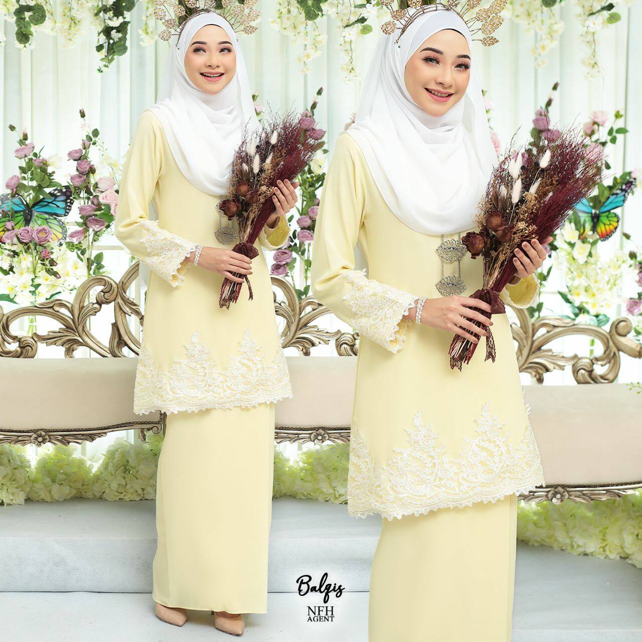 Set couple baju nikah dutchess · 3. Balqis Nursing Kurung Simple Plain Lace Baju Nikah Tunang Wedding Lazada