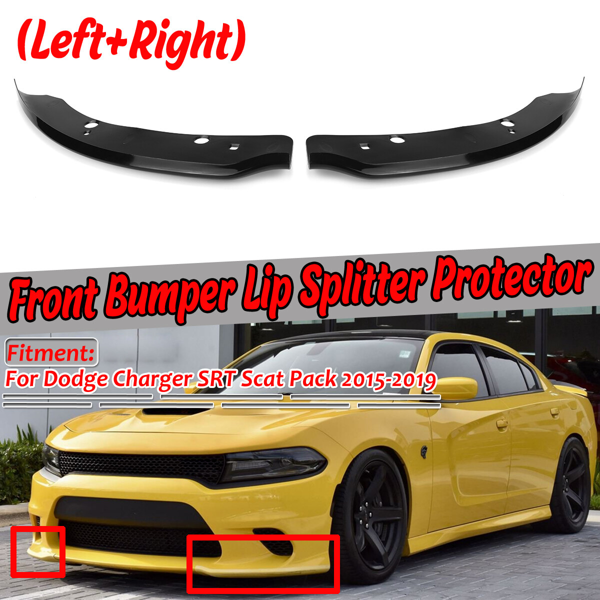 Black Front Bumper Lip Splitter Spoiler For Dodge Charger Srt Scat Pack 2015 2019 Lazada Ph