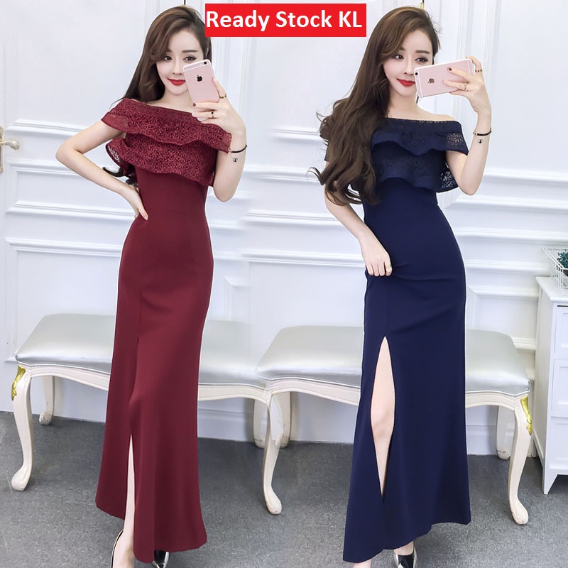 Woman Dress Dinner Dress Off Shoulder Evening Gown Maxi Dress Mermaid Maxi Skirt Bridesmaid Dress Lazada