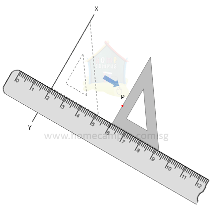 Move the set square along xy so the other short side touches point p. How To Draw Perpendicular And Parallel Lines Home Campus
