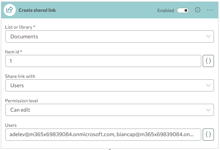 Action: create shared link