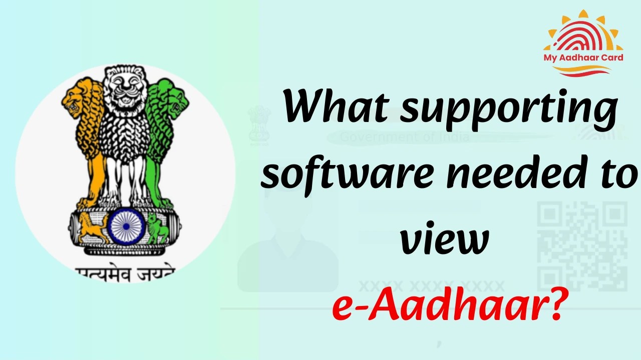 What supporting software needed to view e-Aadhaar?