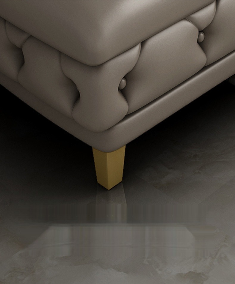 U-Shaped Tufted Leather Sectional Couch with Style - Online