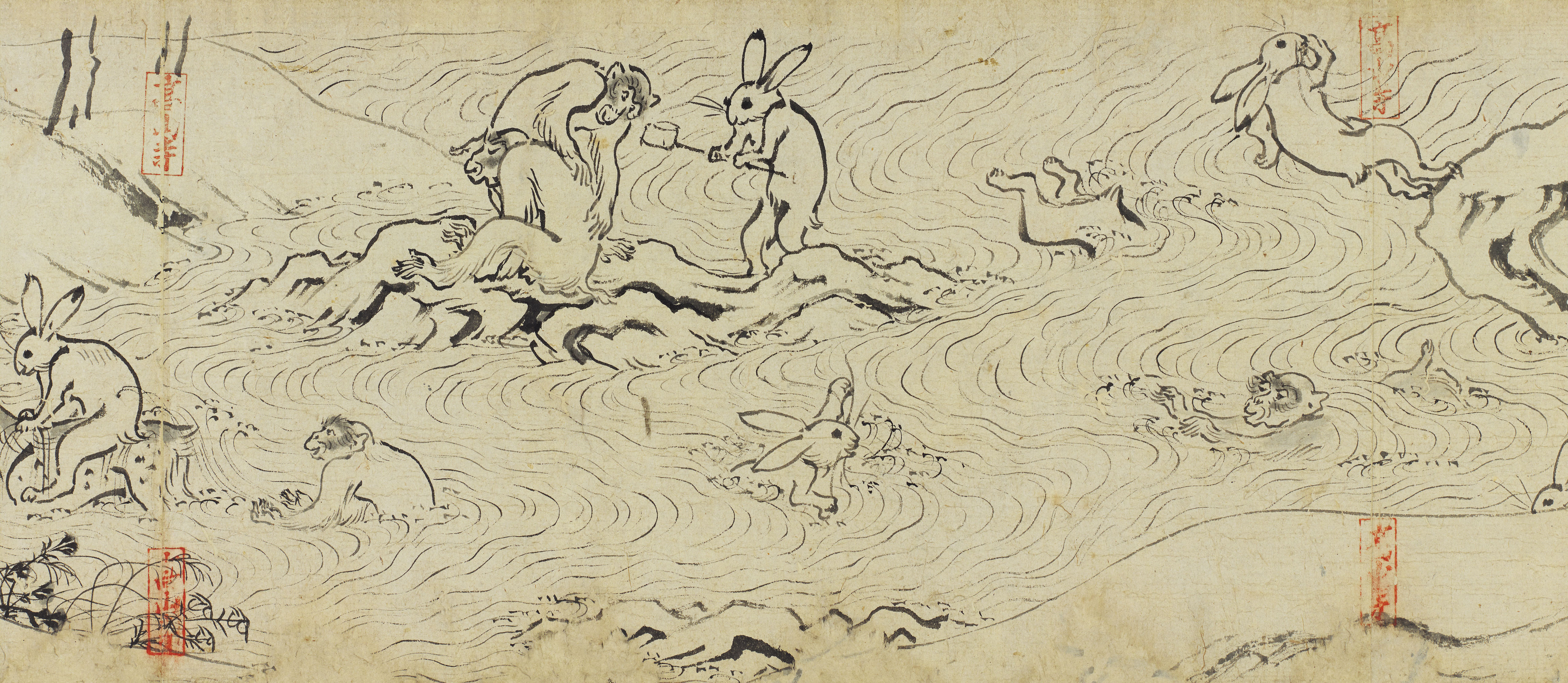 Chōjū-jinbutsu-giga (鳥獣人物戯画,”Animal-person Caricatures