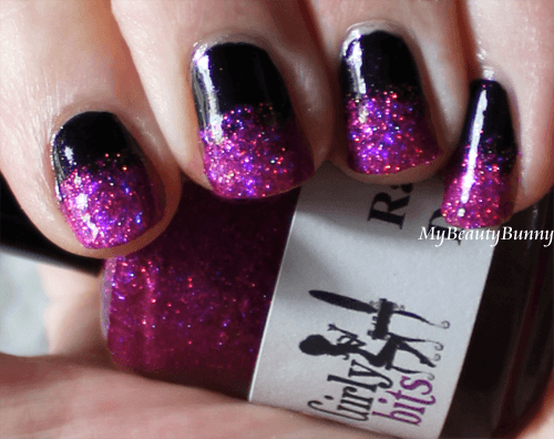 Girly Bits Razzle Dazzle Fuchsia Glitter Nail Polish Gradient