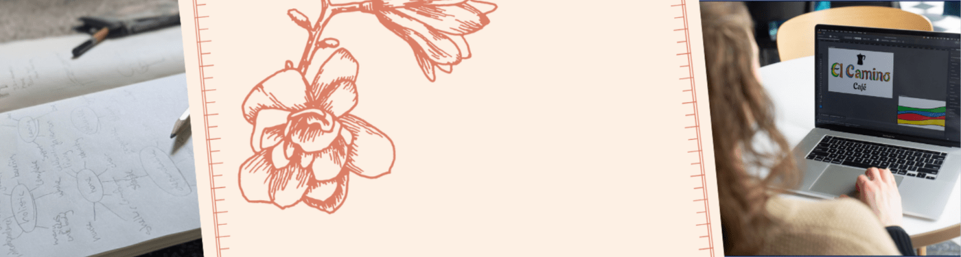 Logo sketches and photo designing a logo in Illustrator