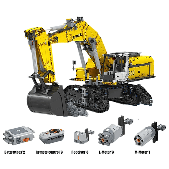 WINNER 7121 Excavating Machinery Mini Excavator 1:20 with RC