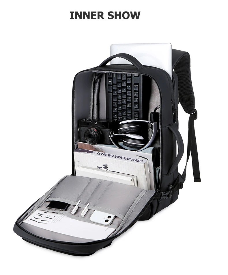 40L Expandable Travel Backpack with USB Charging - Image 2