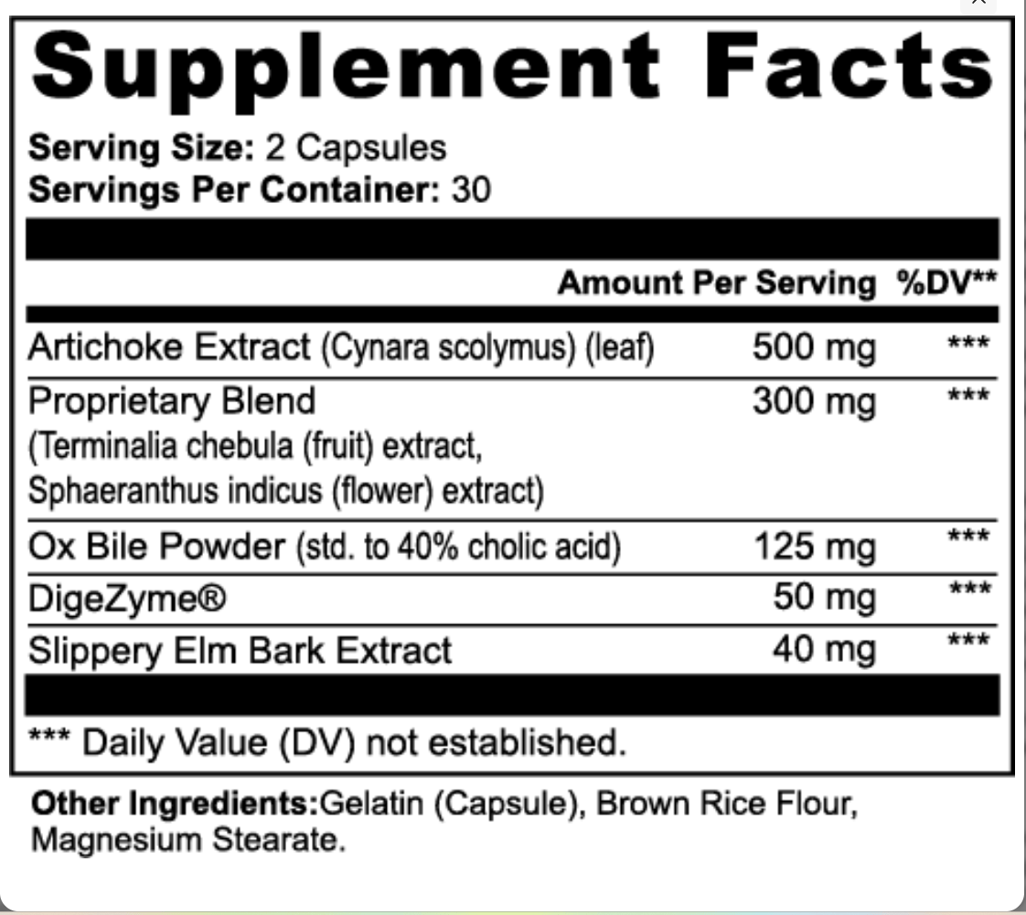 Mycelia Catalyst supplement facts