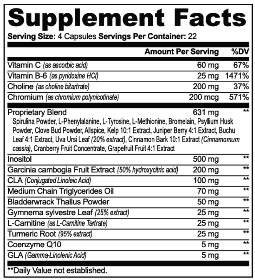 Mycelia Ignite supplement facts