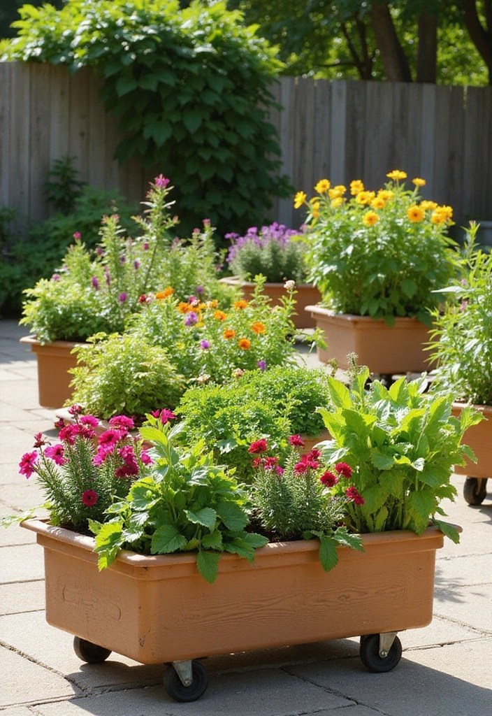 5 Smart Raised Bed Layout Ideas Using Containers for Maximum Space Efficiency! - 2. Wheelable Raised Beds for Mobility