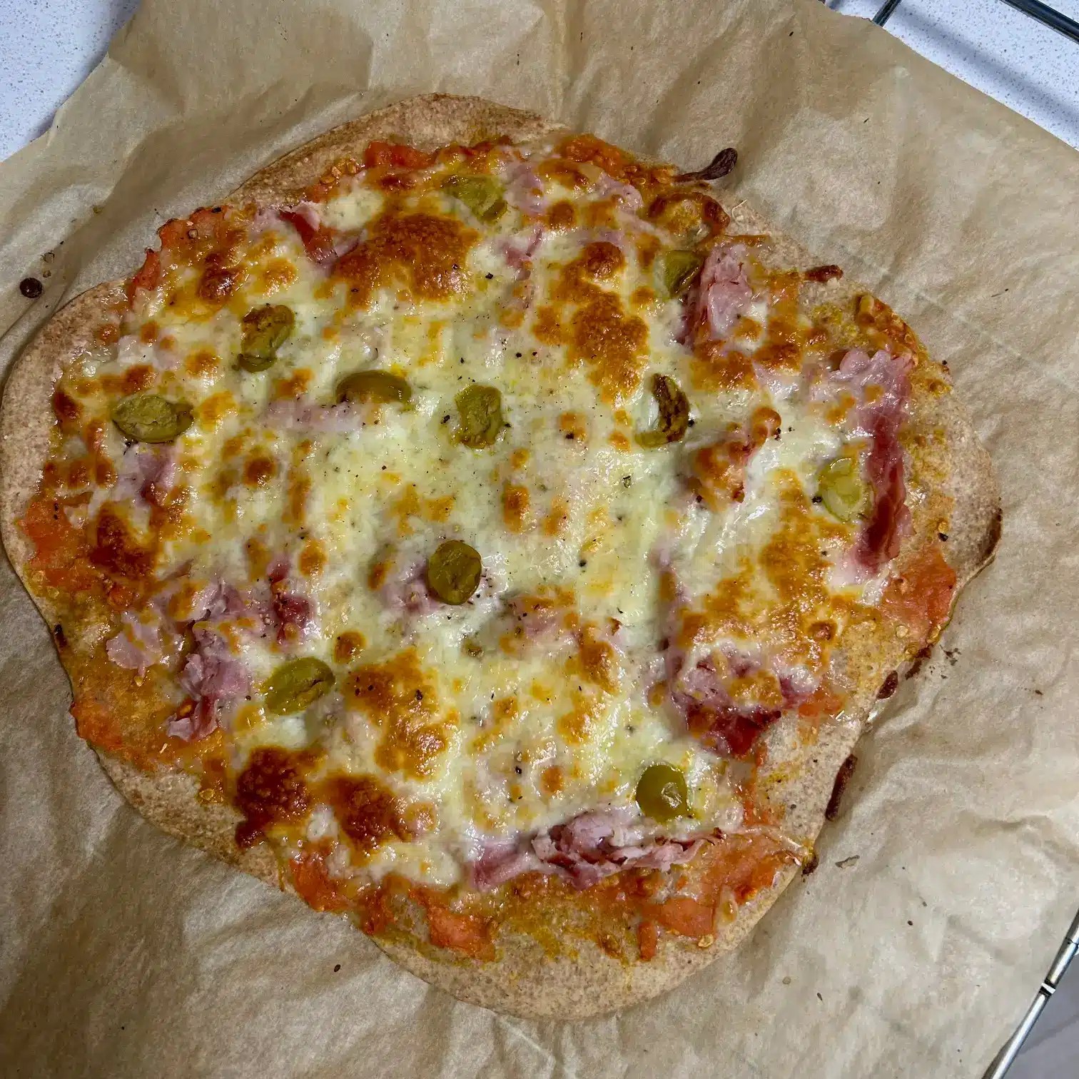 Pizza con harina integral.
