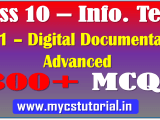 Class 10 It 402 Unit 1 Digital Documentation Advanced Session 3